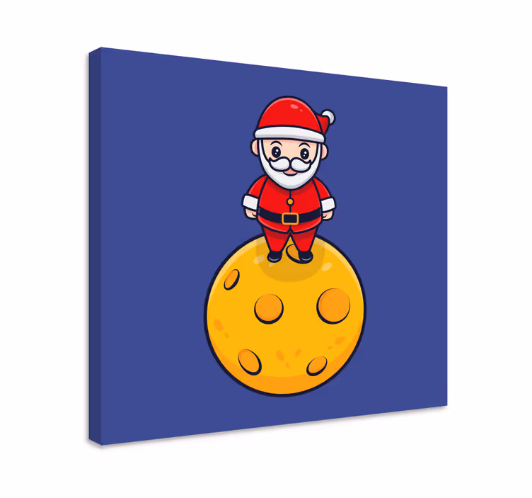Kanvas barn jultomte på månen - Tenstickers