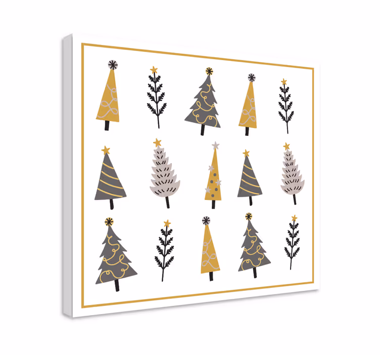 Kanvas blommor och växter prydnadsjulträd - Tenstickers