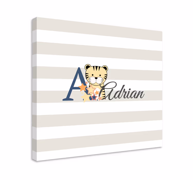 Kanvas katter adrian tiger karaktär - Tenstickers