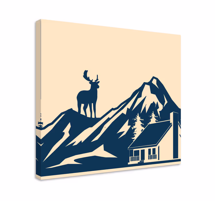 Rådjur och berg moderncanvas tavla - Tenstickers