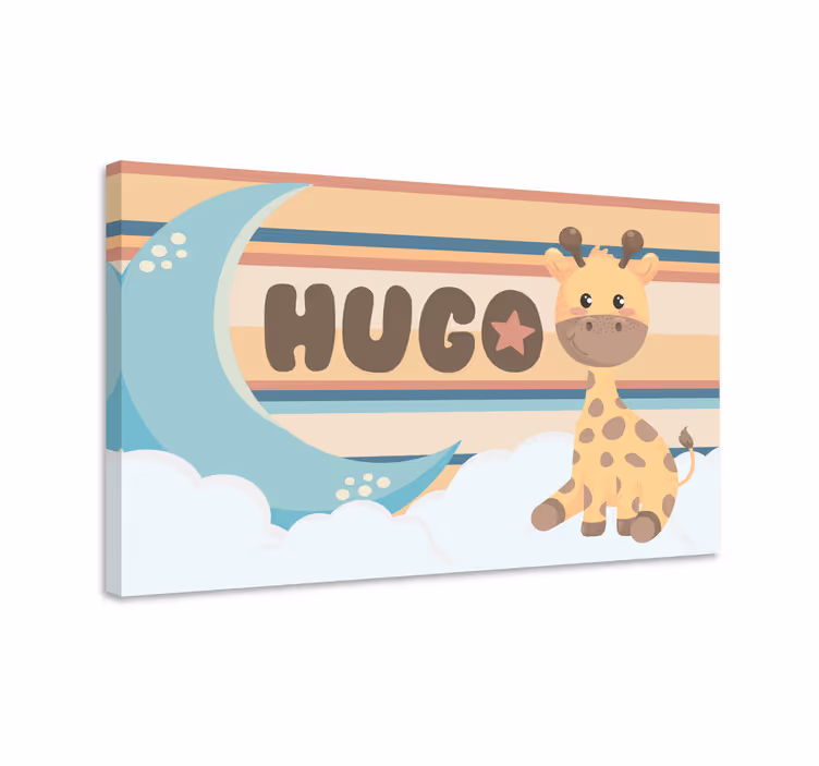 Lekfull giraffdesign Kanvas barnrum - Tenstickers
