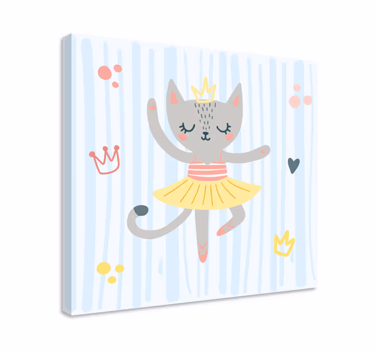 Kanvas katter dansande kattprinsessa - Tenstickers