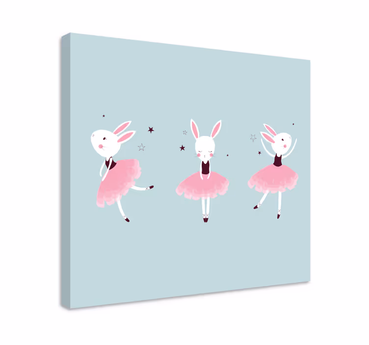 Kanvas människor balletdansande kaniner - Tenstickers