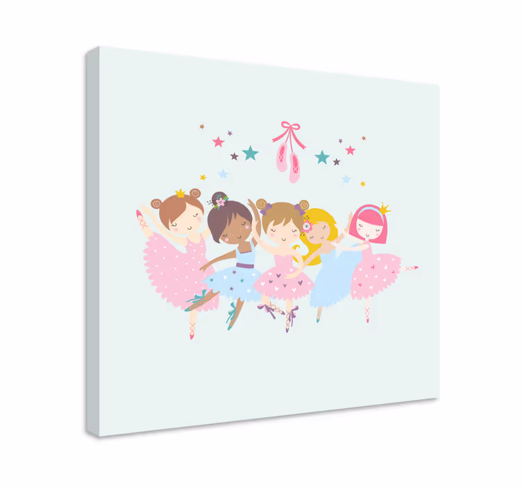 Balett stjärnor illustration barnkammarecanvas tavla - Tenstickers