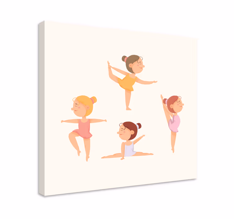 Kanvas barn dansande ballerinaer - Tenstickers