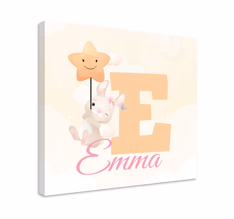 Söta djur kaninnamn personlig canvas - Tenstickers