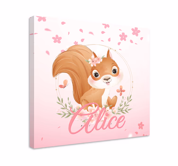 Kanvas elefant glad ekorre design - Tenstickers