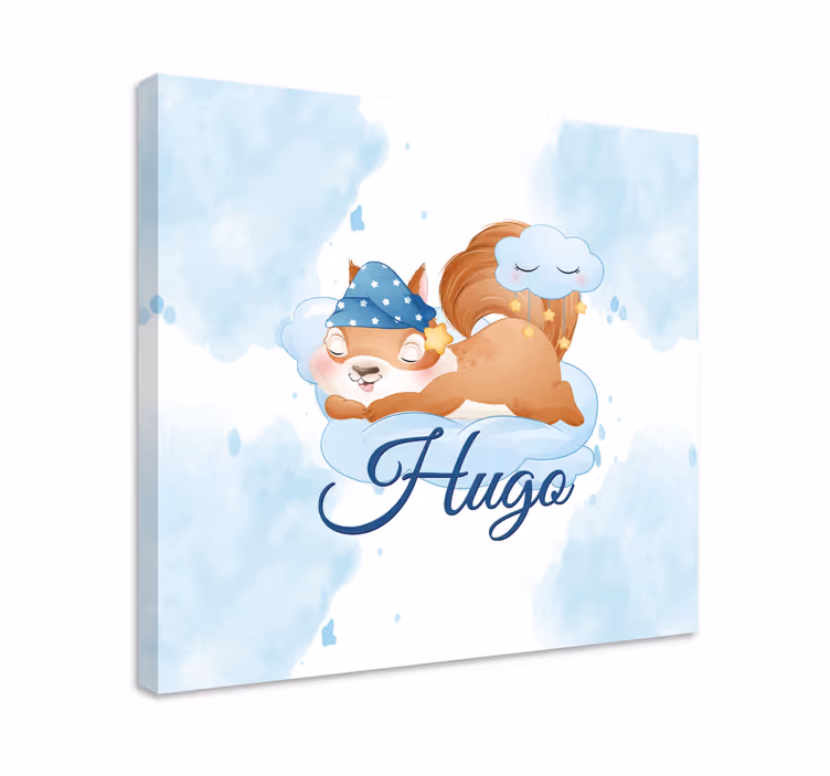 Söt ekorre för pojke med namn canvas - Tenstickers