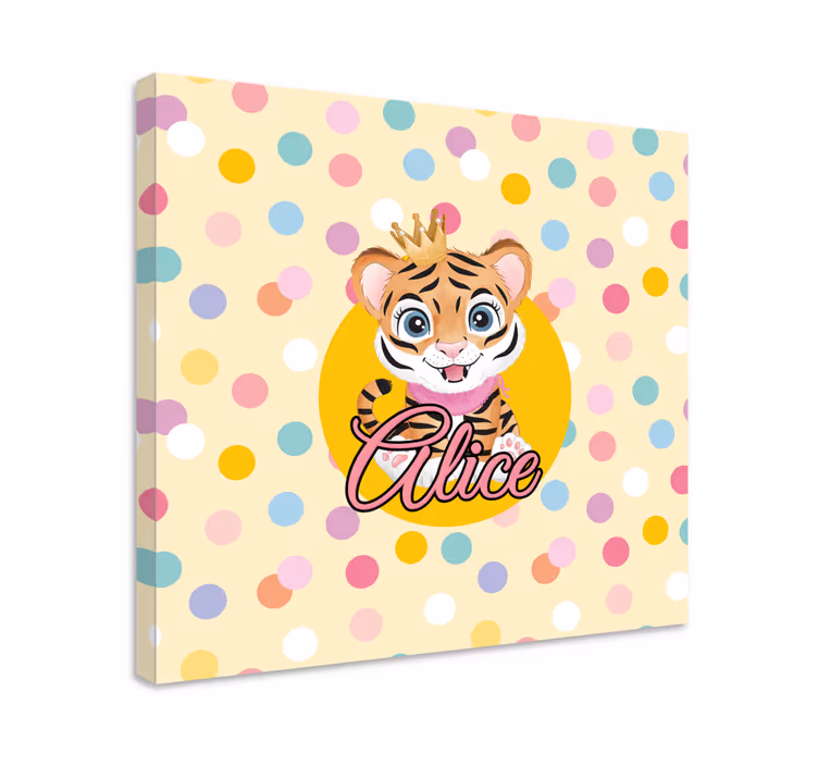 Kanvas djur söt tiger karaktär - Tenstickers