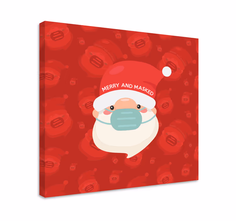 Kanvas abc och bokstäver glad tomte med mask - Tenstickers