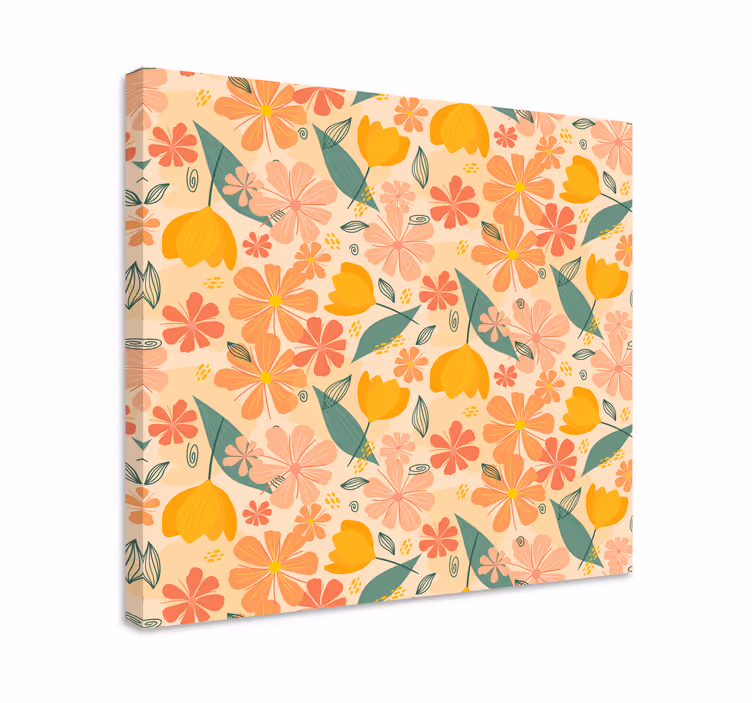 Kanvas blommor och växter botaniskt inspirerad komposition - Tenstickers