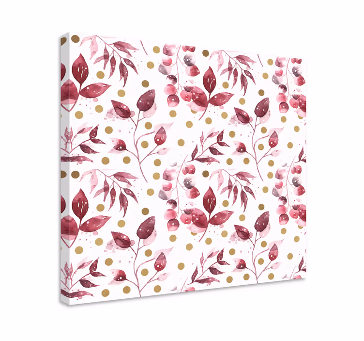 Kanvas blommor och växter med subtil botanisk motiv - Tenstickers