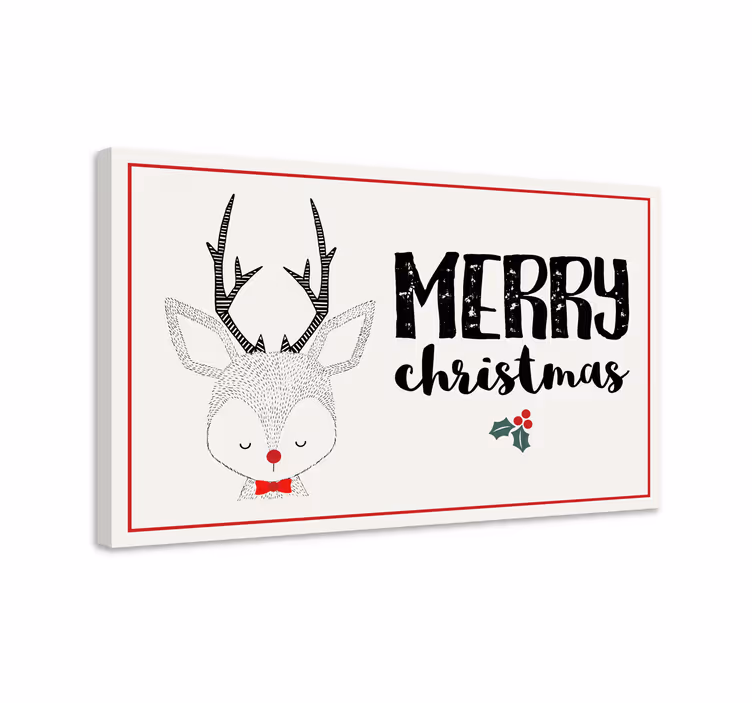 Kanvas hjort god jul renhjort - Tenstickers