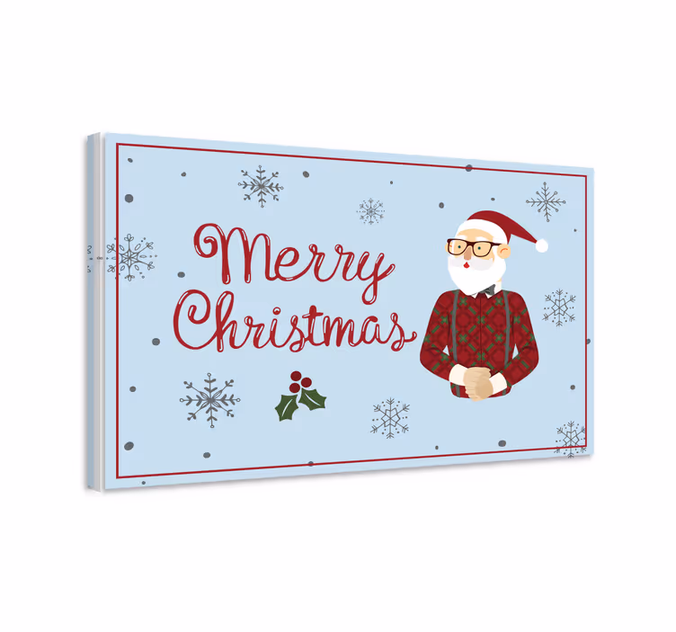 Kanvas 3d jultomte glädje - Tenstickers