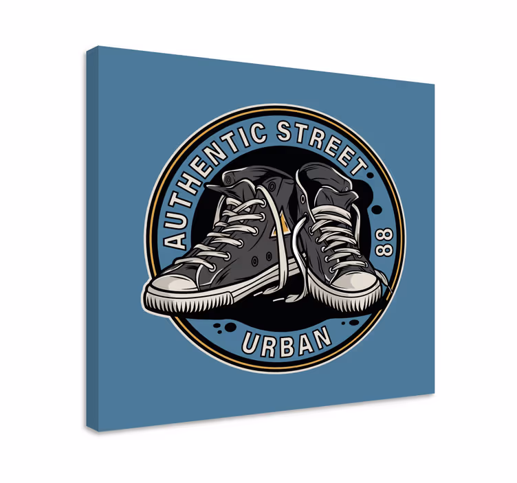 80 -tal converse skor illustration retro canvas - Tenstickers