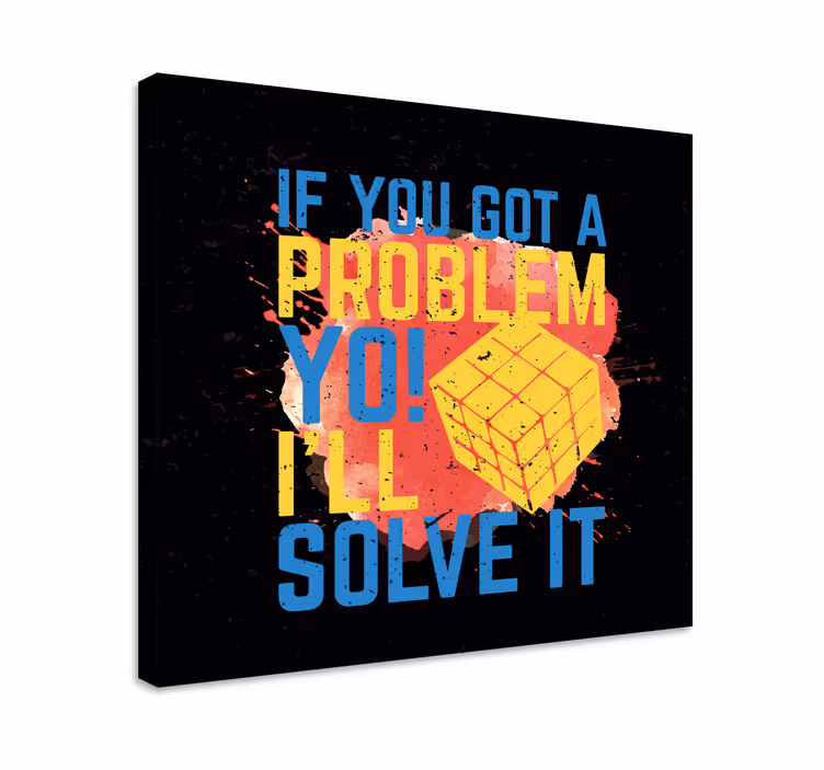 Rubik kub splash färger retro canvas - Tenstickers