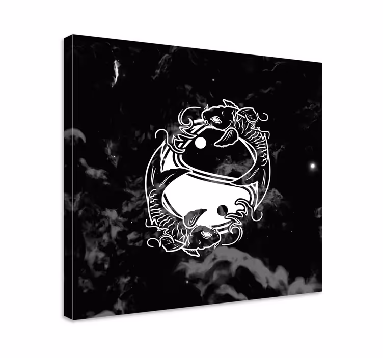 Yin yang balans fish zen canvas - Tenstickers