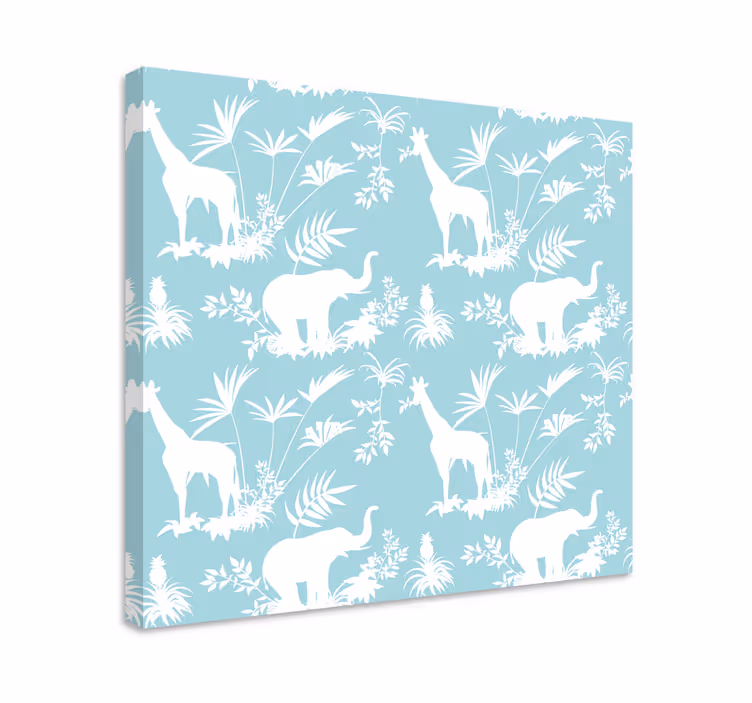 Kanvas elefant och giraff - Tenstickers