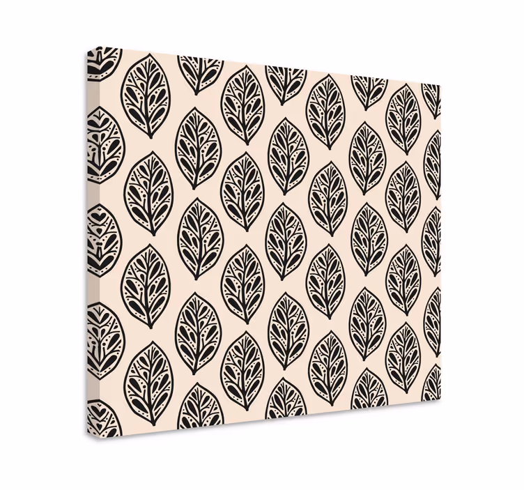Kanvas blommor och växter elegant bladmönster - Tenstickers