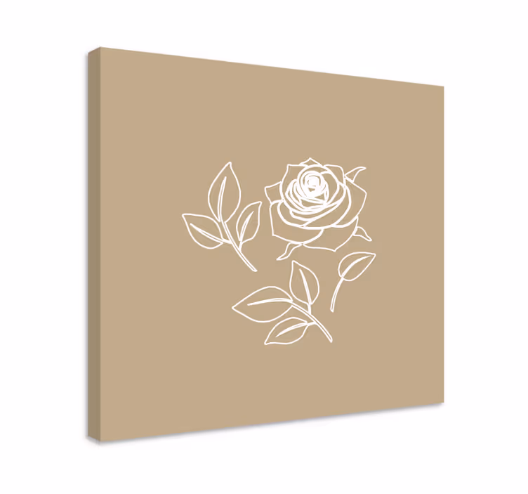 Detaljerad rosa beige bakgrund blommacanvas tavla - Tenstickers