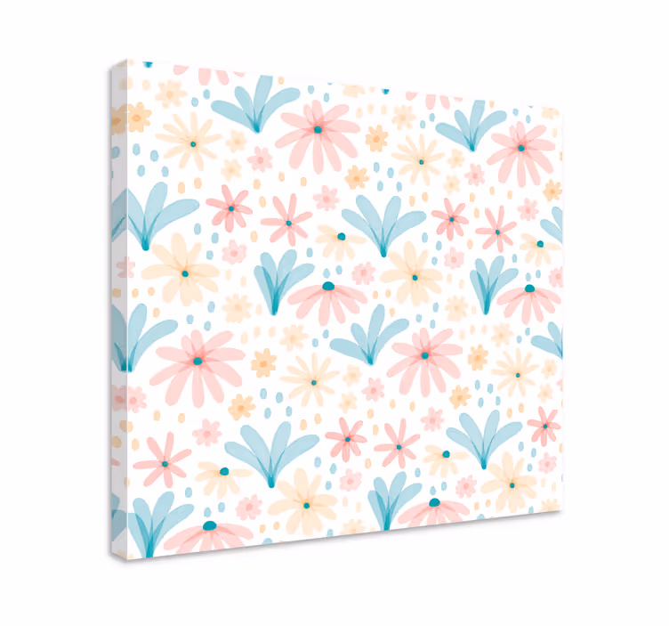 Kanvas blommor och växter med blommönster skapelse - Tenstickers