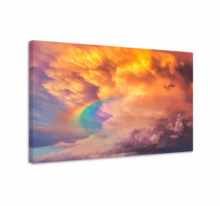 Nebulositet bakgrund med regnbågecanvas tavla - Tenstickers