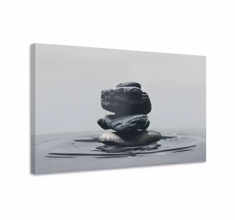 Kanvas zen balanserade stenar staplar - Tenstickers