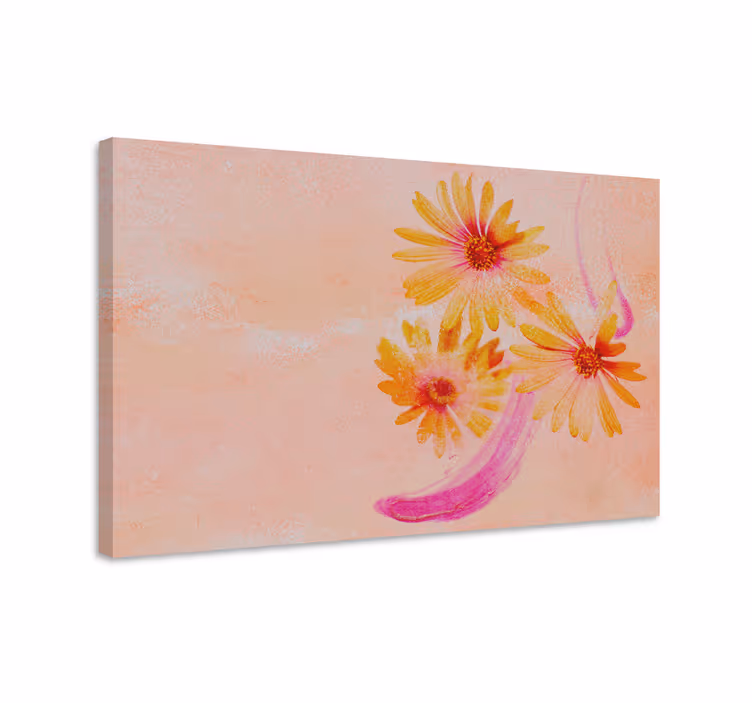 Kanvas blommor och växter solig blomsterberöring - Tenstickers