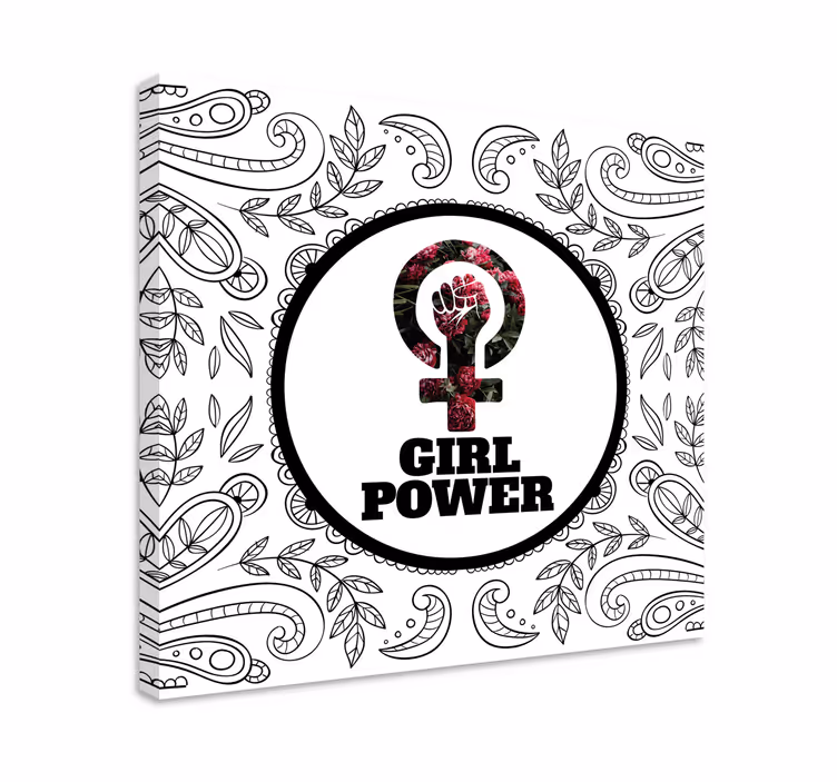 Kvinnor tecken "girl power" sovrum väggutskrifter - Tenstickers