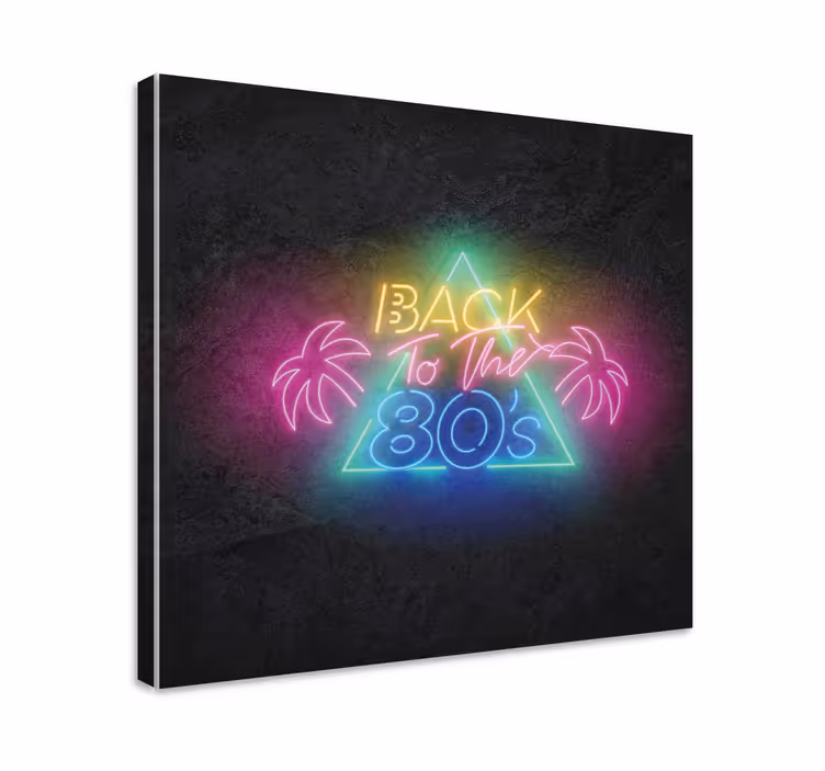 Tillbaka till 80 -talet logotyp citatcanvas tavla - Tenstickers