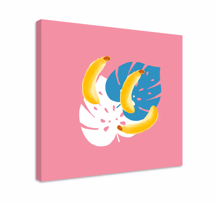 Kanvas frukter tropiska bananer display - Tenstickers