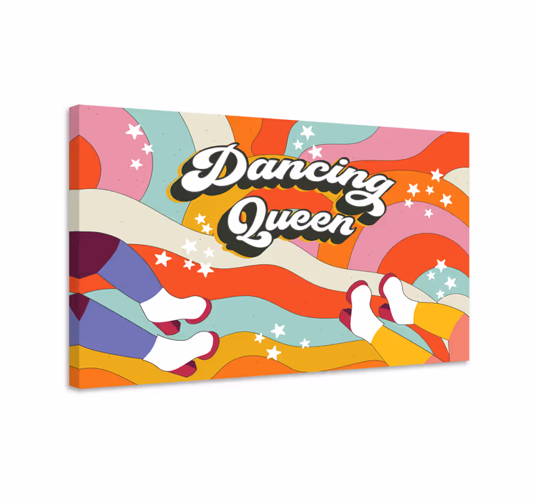 Dans drottning rosa bakgrund retrocanvas tavla - Tenstickers