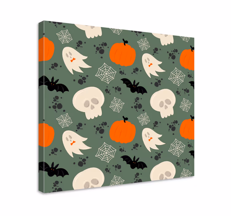 Kanvas dinosaurie med halloween-tema - Tenstickers