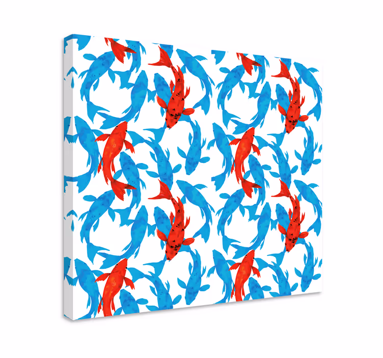 Modern kanvas färgglad fiskdesign - Tenstickers