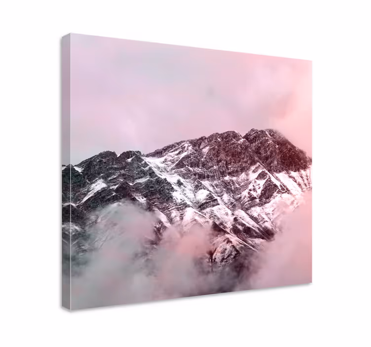 Snötäckta berg Kanvas landskap - Tenstickers