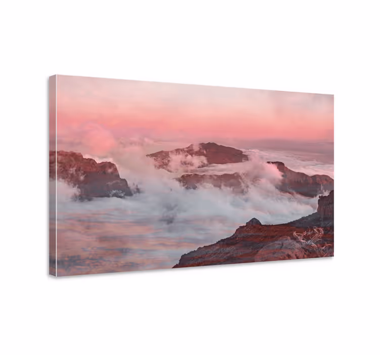 Solnedgång estetiska färger landskapcanvas tavla - Tenstickers