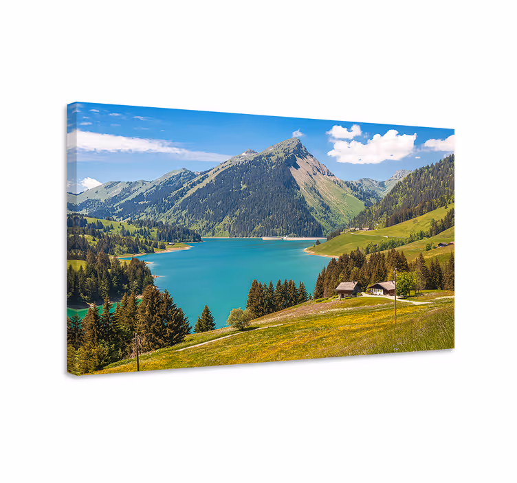 Alpin lugnscen Kanvas landskap - Tenstickers