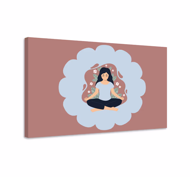 Kanvas mandala meditativ blommig aura - Tenstickers