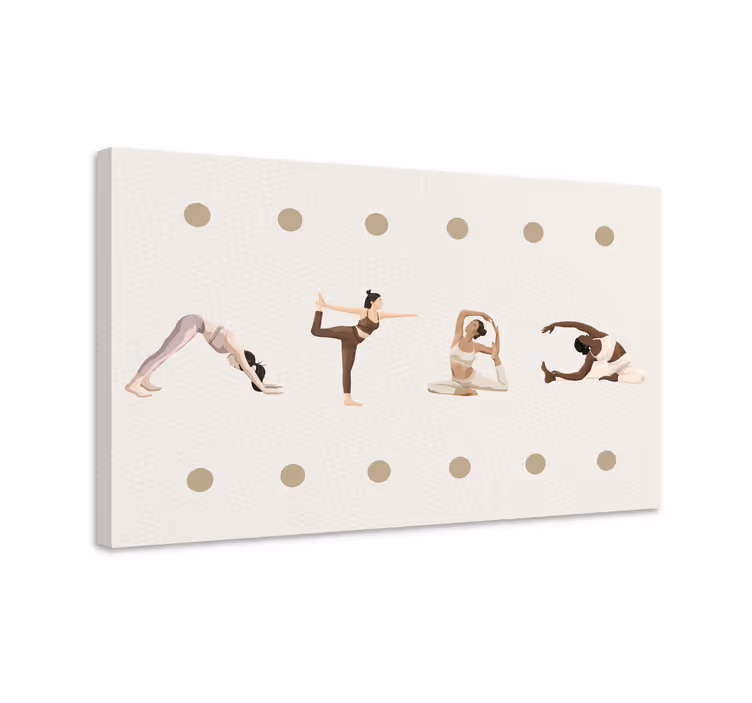 Kanvas andra texter yoga positioner sekvens - Tenstickers