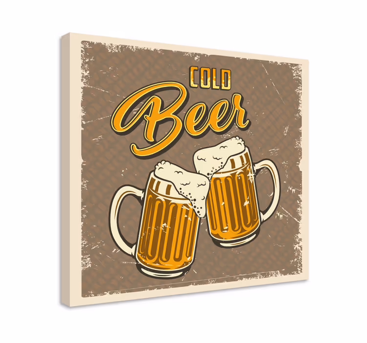 Kall öl retro dirty effekt bar canvas tavla - Tenstickers