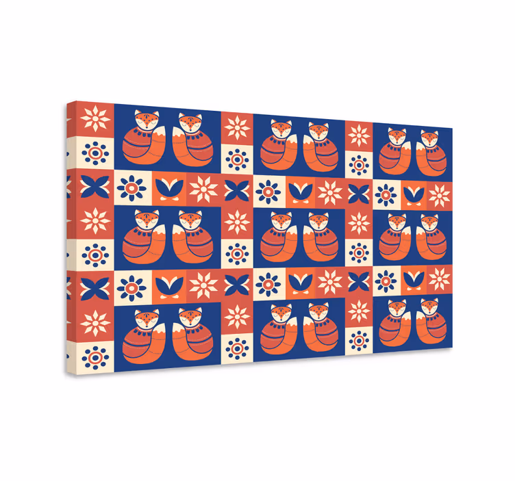 Kanvas katter vänlig kattmönster - Tenstickers
