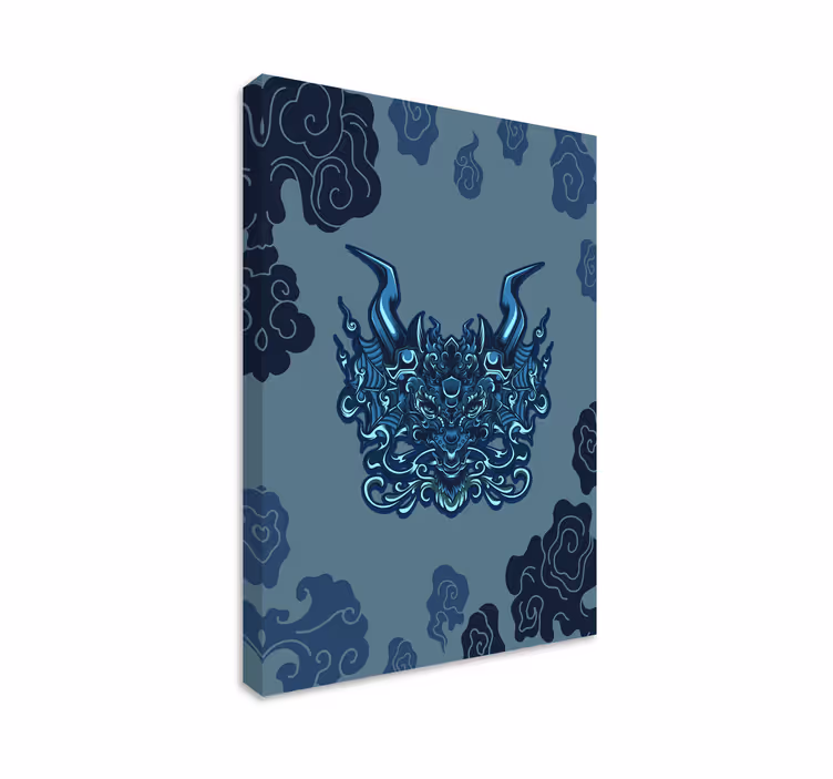 Kanvas mandala drakininspirerad mandala - Tenstickers