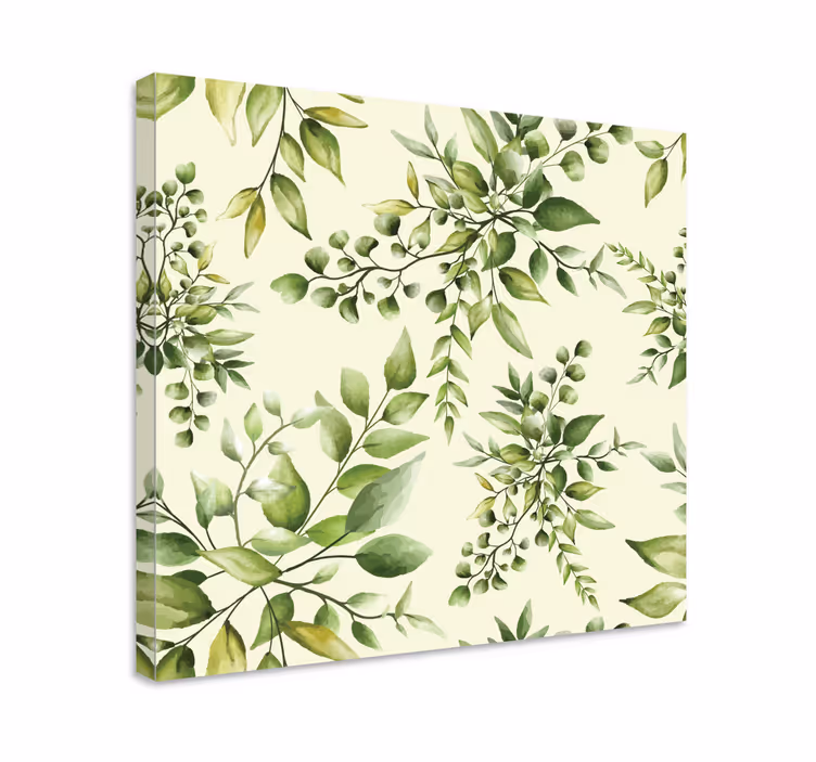Kanvas blommor och växter delikata gröna blommor - Tenstickers