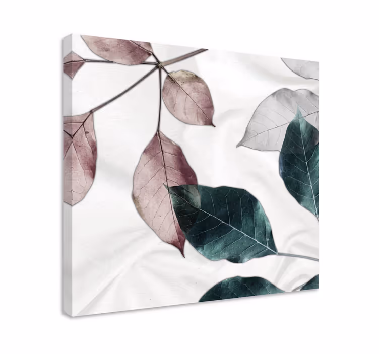 Kanvas blommor och växter elegant bladarrangemang - Tenstickers