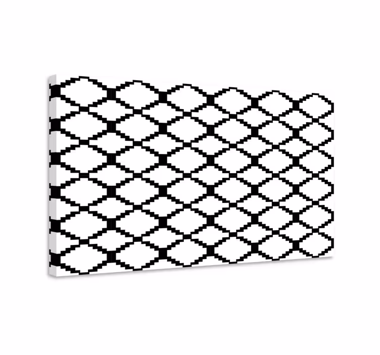 Svartvitt mönster Kanvas geometrisk - Tenstickers