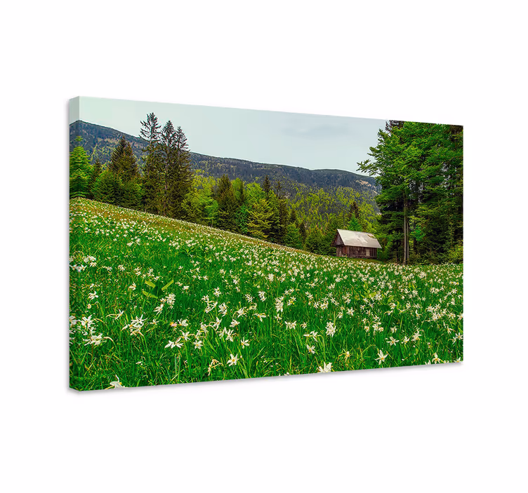 Kanvas landskap charmig landsbygdsstuga - Tenstickers