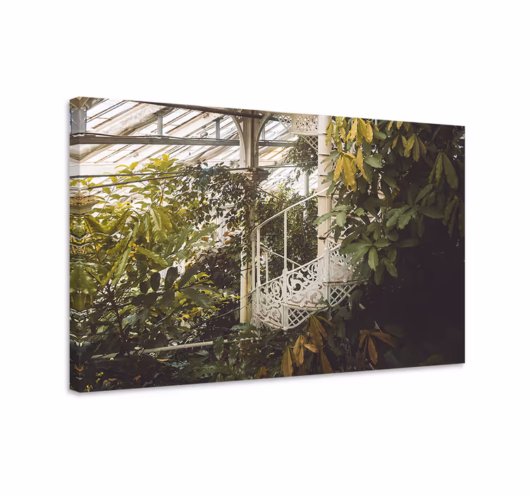 Kanvas blommor och växter lush greenery komposition - Tenstickers