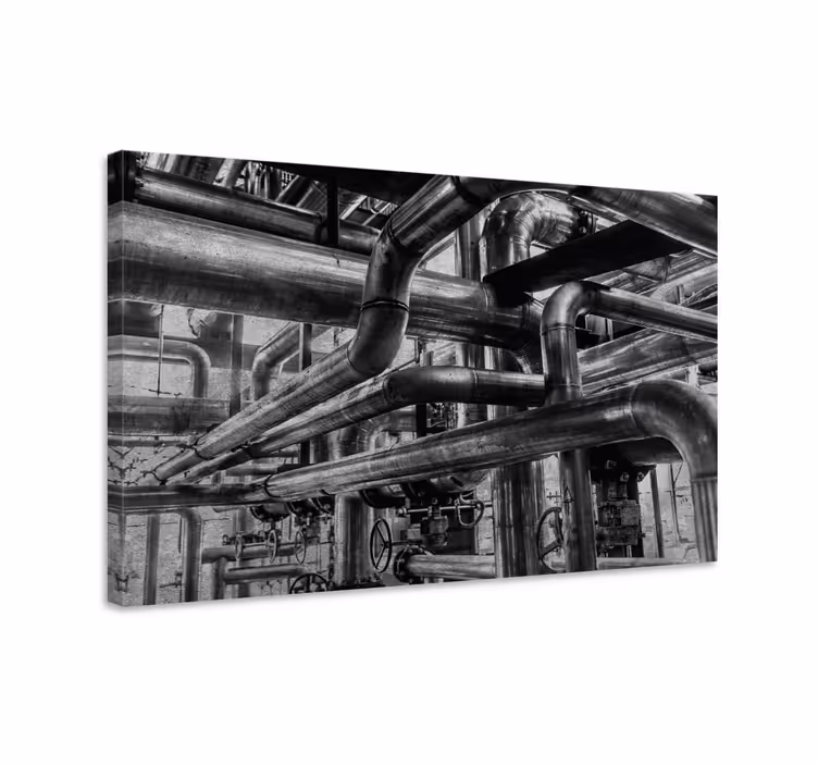Kanvas dekoration industriellt rörnät - Tenstickers