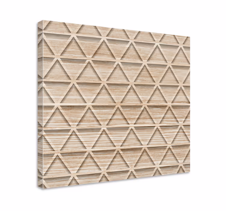 Träeffekt triangel geometriskcanvas tavla - Tenstickers