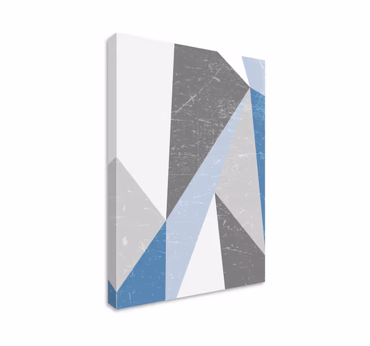 Grå triangel geometriska mönster canvas sovrum - Tenstickers